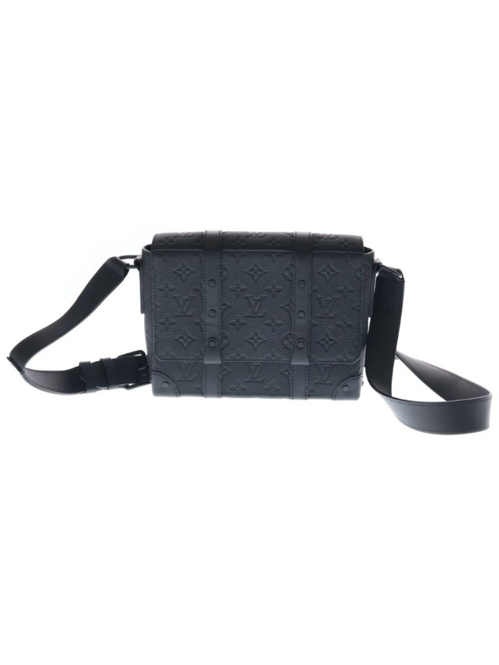 Louis Vuitton Taurillon Monogram Trunk Messenger PM Shoulder Bag Black Leather - Picture 1 of 7